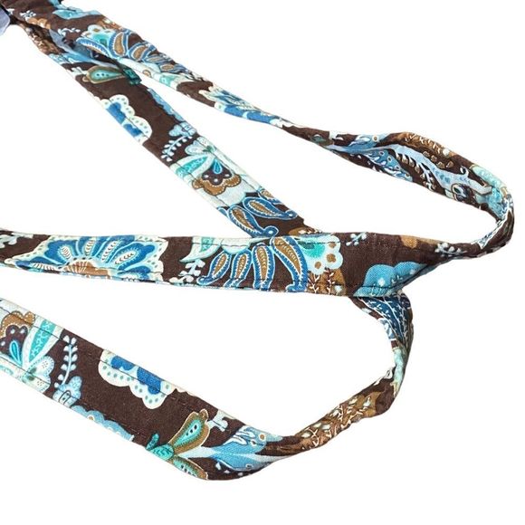 Vera Bradley Java Blue Tic Tac Tote Retired Pattern Turquoise Brown Teal - Picture 6 of 8